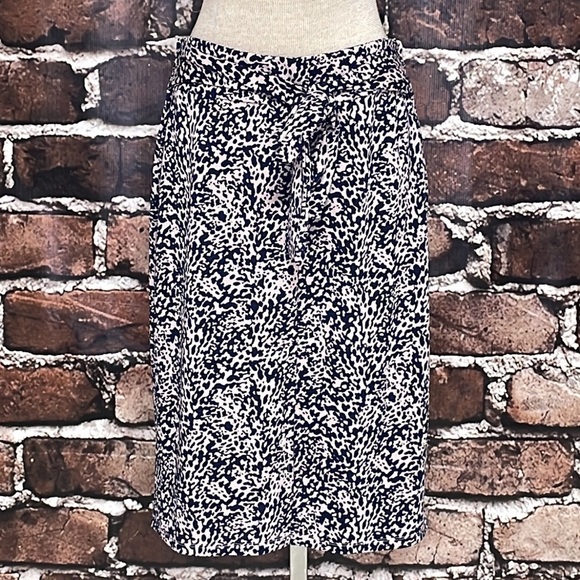 14th & Union Skirt Pink Blue Pencil Tie Split Front Size Medium - Picture 2 of 13